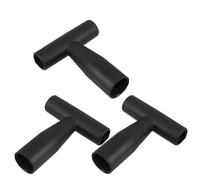 Healeved 3pcs Shovel Handle, Spade and Fork Handle, Plastic T-Shaped D Type Grip, Black, 1.33 Inch Inner Diameter, for Garden Spades and Raking Tools, Snow Clearing