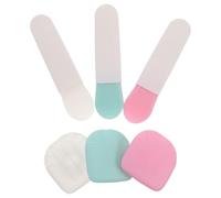 Healeved 3pcs Silicone Facial Brush Applicator with Dust Cover, Portable Design and Resilient Silicone Spatula for Face Mask, Foundation, Cream Application at Home or Traveling