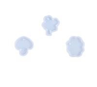 Healeved 3pcs Silicone Pendant Mould Set for DIY Jewelry Making - Mushroom, Four-Leaf Shape, - Flexible Handcraft Resin Casting Moulds for Necklace, Earrings, Keychains