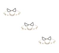 Healeved 3pcs Stars Moon Crown Bridal Hair Accessory Rhinestone Wedding Headdress for Women Elegant Party Decoration Fine Workmanship for Engagement Romantic Atmosphere Creation