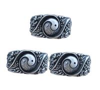 Healeved 3pcs Taoism Inspired Copper Ring for Men Women Unique Chinese Design Statement Jewelry present for Birthdays Festivals Weddings Comfortable Fit for Finger
