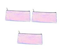 Healeved 3pcs Texture Makeup Bags Portable Shiny Reflective Sequin Toiletry Storage Bag for Travel Multifunctional Cosmetic Pouch Organizer for Women Fun and Fashionable Design