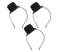Healeved 3pcs Top Hat Headband: Mini Top Hat Fascinator Headband for Themed Party Halloween Christmas Roaring 20s Tea Party Carnival Decorations