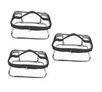 Healeved 3pcs Travel Makeup Bag Transparent Cosmetic Storage Organizer for Wedding Day Emergency Kit Portable Toiletry Bag with Handle for Brides and Travel Use