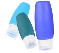 Healeved 3pcs Travel Silicone Refillable Bottles Empty Containers for Lotion Shampoo Portable Travel Accessories with Storage Bag Leak for Outdoor Use