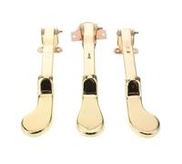 Healeved 3pcs Upright Piano Pedals Sustain Damper Foot Pedal Double Hole Replacement Parts for Upright Piano Keyboard Accessories with Gold Finish Suitable for Musical Instruments