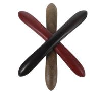 Healeved 3pcs Vintage Ebony Wood Double-pointed Hair Chopsticks Set - Natural Black, Green Red Sandalwood Hair Pins for Chinese-style Buns and Retro Hairstyles