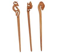 Healeved 3pcs Vintage Hair Stick Wooden Carved Hair Pins for Bun Retro Chopsticks for Long Smooth Edges Perfect for Wedding Banquet
