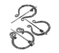 Healeved 3pcs Vintage Viking Brooch Set Metal Cloak Pins with Secure Clasp for Scarves Shawls Renaissance Style Medieval Norse Accessories for History Enthusiasts