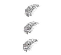 Healeved 3pcs Women's Bridal Wedding Crystal Rhinestones Flower Hair Comb Clip Hair Pin Accessory Party