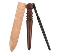 Healeved 3pcs Wooden Burnishing Tools for Vegetable Tanned Leather Accessories, Compact and Lightweight Edge Smoothers for Creative Leathercraft Projects and Travel, DIY-Friendly Handwork