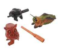 Healeved 3pcs Wooden Guiro Percussion Instruments with Rhythm Sticks Colorful Frog Owl Cricket Handheld Latin Rhythm Tools for Music Class Educational Animal Sound Makers for Beginners