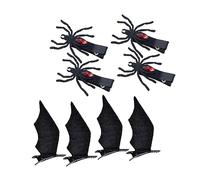 Healeved 4 Pairs Halloween Hair Clips for Adults Non Woven Devil and Spider Hair Accessories Charming Costume Party Hairpins for Halloween Celebration