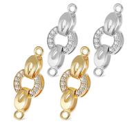 Healeved 4 Pcs DIY Jewelry Clasps and Knot Covers for and Bracelet Making, 1 Gold and Silver Plated Buckles, Jewelry End Closures for Beaded and Pearl Accessories