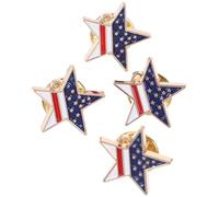 Healeved 4 Pcs Five-pointed Star Lapel Badge Pins Alloy Brooches for Clothes Decoration, Creative Fashion Brooch Set Suitable for Birthday and Festival Gifts