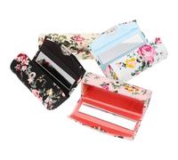 Healeved 4 Pcs Floral Print Lipstick Case Set Mirror, Portable Cloth Lipstick Holder Organizer for Travel and Purse, Multi-Color Storage Boxes for Women