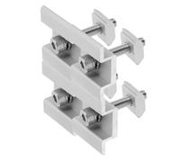 Healeved 4 Pcs Solar Panel Middle Clamp Mounting Bracket with Pre-drilled Holes for Secure Solar Panel Rail Mounting on Aluminum Profile Rails Suitable for Houses and Vertical Boards,