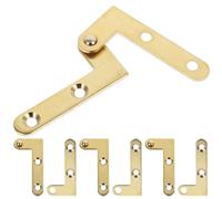 Healeved 4 Sets Copper Pivot Door Hinges 360° Rotatable Concealed Secret Door Hinges Screws for Window Fittings and Attic Ladder Installation