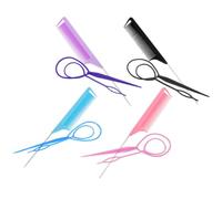 Healeved 4 Sets Hair Braiding Comb Hair Pull through Tool Abs Steel for Personal Use and Barber Shops