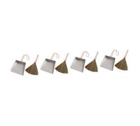 Healeved 4 Sets Mini Broom Set Kit Mop Skirting Board Cleaner Extension Duster Dust Pan Broom Buckets Hard Brush Trash Hand Cleaning Brushes for Household Use Mini Garbage Container Wooden