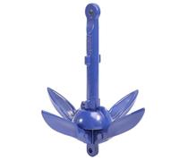 Healeved 4 Tins Folding Anchor Canoe Anchor 4 Foots Blue Aluminu Alloy