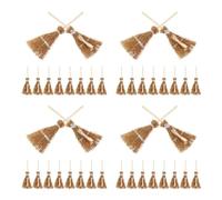Healeved 40 Pcs Creative Handmade Witch Broom Hair Clip Lightweight Wood and Iron Miniature Broom Barrette Accessories for Women for Costume Parties and Halloween