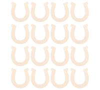 Healeved 48pcs Horseshoe Shaped Unfinished Wooden Cutouts DIY Wood Slices for Handmade Graffiti, Festival Decorations and Craft Projects