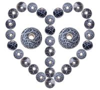 Healeved 48pcs Round Frosted Black Agate Loose Beads for DIY Craft Time Comfortable to Touch Stone Beads with Delicate Refined Look for Jewelry Making and Charms
