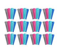 Healeved 48pcs Small Perm Rods Hair Curling Sticks Set with Strong Clips, Flexible Plastic Cold Wave Twisting Rods for Spiral Perming, 4 Assorted Colors, Professional and Home Hair Styling