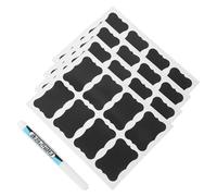 Healeved 48pcs Waterproof Erasable Kitchen Pantry Labels for Jars and Containers 1 Water-Based Pen Reusable Chalkboard Sticker Labels for Spice Jars Food Storage and Travel Bottles