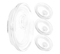 Healeved 4pcs 16oz Silicone Straw Cup Lids for Glass Water Cups Mason Jar Covers Spill Proof Replacement Lids Multipurpose Tumbler Accessories