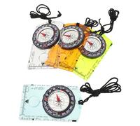 Healeved 4Pcs Acrylic Compass Ruler Set with Map Scale for Hiking and Outdoor Navigation, Baseplate Compass for Orienteering, Backpacking, and Survival Exploration