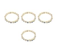 Healeved 4pcs Adjustable Blue Evil Eye Ring for Women, Hypoallergenic Metal Statement Jewelry with Unique Design, for Halloween and Wedding Occasions