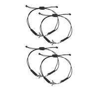 Healeved 4PCS Adjustable Braided Hockey Bracelet for Men Handmade Sports Wristbands with Wax Wire Zinc Alloy Team Spirit Jewelry for Field Hockey Players Birthday Party Favors