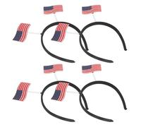 Healeved 4pcs American Head Boppers Hairband Festive Headband with Bold Patriotic Design Plastic and Soft Fabric High Durability Portable for Women Fourth July Event Holiday Accessory