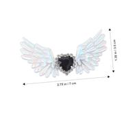 Healeved 4Pcs Angel Wing Shoe Clips Rhinestone Embellishments Removable Gothic Style Shoe Decorations for Women Wedding Bride Sneakers High Heel Silver