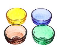 Healeved 4pcs Artificial Crystal Water Bowls for Buddhist Offering and Home Use, Round Shape Storage Bowls Art Craft Decoration in Assorted Colours