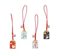 Healeved 4pcs Auspicious Fortune Phone Charms Hanging Decorations for Car Key and Bag, Metal Iron Material, Can Be Worn as Bracelet, Mobile Phone Accessories for Stylish Decoration