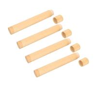 Healeved 4pcs Bamboo Toothbrush Holder Covered Travel Case, Portable Toothbrush Tube Storage Container for Adult Bathroom and Camping Use