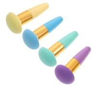 Healeved 4pcs Beauty Makeup Puff Powder Puff with Handle Latex Material Dry Wet Dual-use Cosmetic Tools for Professional Makeup and Apply in Loose Powder for Face Foundation