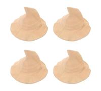 Healeved 4pcs Beige Winter Cotton Witch Hat for Adults, Knitted Supple Cotton Cap that Keeps Head Warm and Resists Deformation, for Halloween Cosplay, Masquerade, Stage Performance,