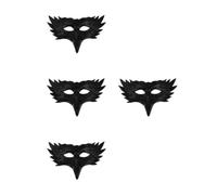 Healeved 4pcs Black Bird Beak Halloween Masks Half Face Animal Themed Costume Mask for Adults Comfortable Masquerade Carnival Party Cosplay Props