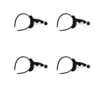 Healeved 4pcs Black Fabric Clown Headband with Cone Shape, Carnival Design Hair Accessory for Cosplay and Celebrations, Sparking Imagination and Playful Style and Women