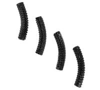 Healeved 4pcs Black Metal Shoe Lace Buckles Decorative Rhinestone Studded Accessories for DIY Craft, Unique Fashion Shoelace Adornment, Not Easy to Fall