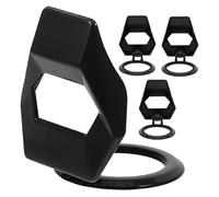 Healeved 4pcs Black Zinc Alloy Car Push Start Button Cover Protective Ignition Switch Cap Decorative Engine Start Stop Button Shroud for Vehicle Interior