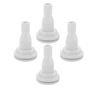 Healeved 4PCS Boat Drain Plug Plastic Tube Fitting Spare Part for Yacht Deck Drain System Quick Water Release Garboard Outlet for Stable Hull Performance