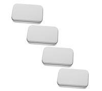 Healeved 4pcs Box Mini Metal Tin Box with Hinged Lid Durable Small Storage Containers for Beads Jewelry Nail Art and Painting Supplies for Home Office Travel Special Occasions