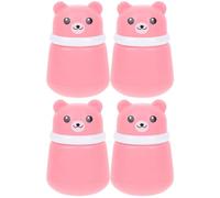 Healeved 4pcs Cartoon Bear Powder Puff Box Talcum Container for Body Powder and Easy to Use for Hot Days for Adults