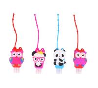 Healeved 4pcs Cartoon Pattern Silicone Gel Hand Cover Portable Reusable Bottles for Boy Girl Design Fun and Travel Containers