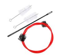 Healeved 4pcs Cornet Cleaning Brush Set for Tubular Instruments and Trumpets, Red Plastic and Nylon Material, Non-deformed Design with Scratch-free Safety, for Instrument Maintenance